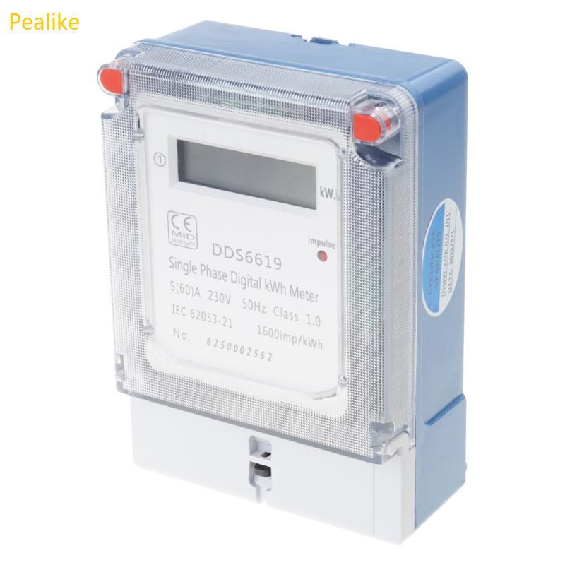 Wall Mounted Single Phase Digital kWh Meter Accurate LCD Home Electricity Meter