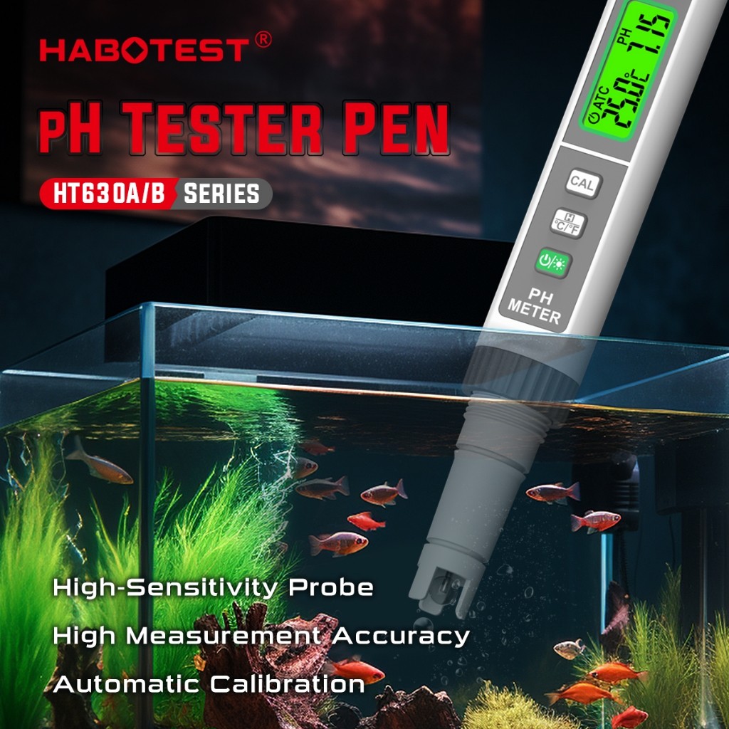HABOTEST HT630A/B ปากกาทดสอบ pH การตรวจจับคุณภาพน้ําอย่างรวดเร็วและโซลูชัน pH ATC automat