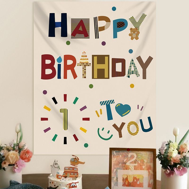First birthday backdrop cloth, baby birthday hanging cloth, scene decoration for boys and girls, children's first birthd