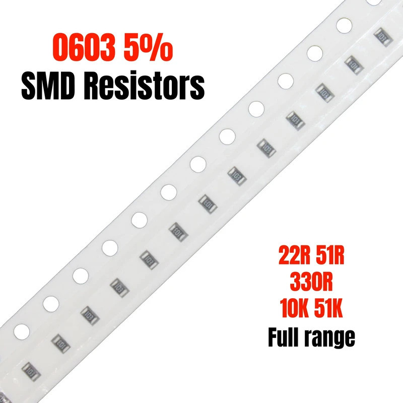 200PCS 0603 5% J 22R 51R 330R 10K 51K 1808 220 510 331 103 513 ตัวต้านทานชิป SMD 22ohm 51ohm 330Kohm