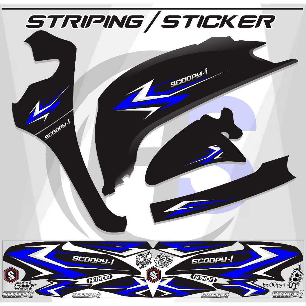 ใหม่ล่าสุด H4 SCOY MOTORCYCLE BODY VARIATION STRIPING STICKER