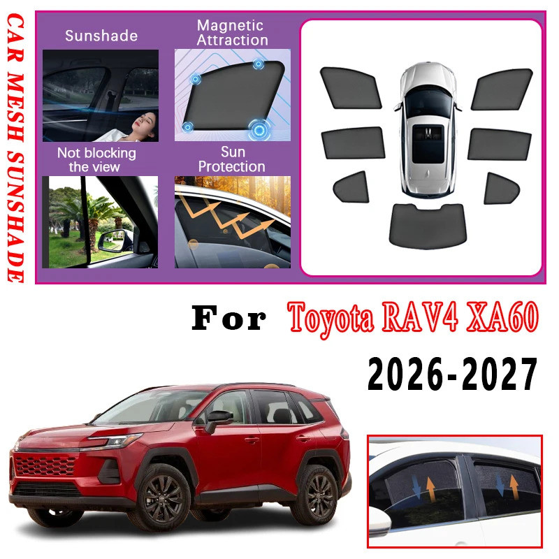 Auto Window Sunshades สําหรับ Toyota RAV4 2026 อุปกรณ์เสริม XA60 2027 Anti-สกปรก Sun Visors รถครอบคล