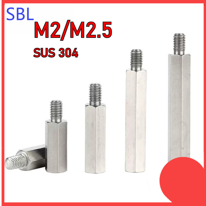 [SS-HX] 304 สแตนเลสหัวเดียวสตั๊ดหกเหลี่ยมเดี่ยวผ่านรองรับคอลัมน์แยก M2/M2.5