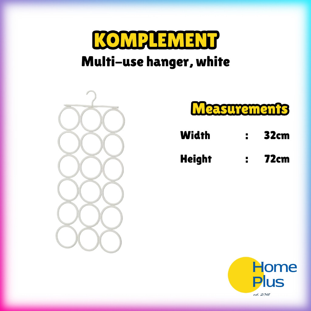 HomePlus ️ KOMPLEMENT ไม้แขวนเสื้ออเนกประสงค์ สีขาว