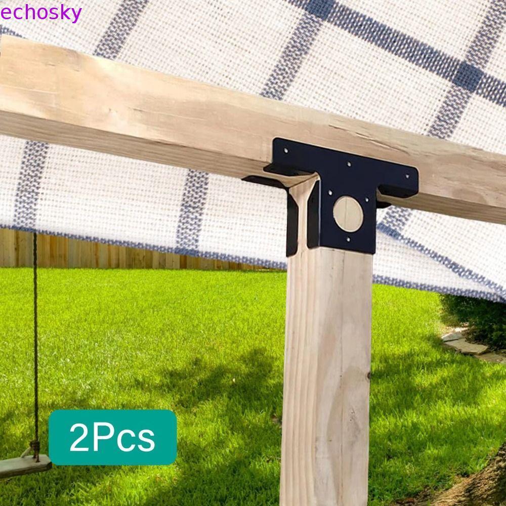 ECHOSKY 2 ชิ้น Pergola วงเล็บ, ปรับ T-รูป Pergola มุมกรอบ, Gazebo อุปกรณ์เสริม 3 ทิศทางความต้านทานกา