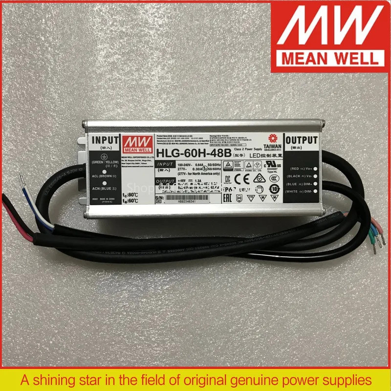 Mianwell dimming แหล่งจ่ายไฟ LED HLG-60H-20B HLG-60H-24B HLG-60H-30B HLG-60H-36B HLG-60H-42B HLG-60H