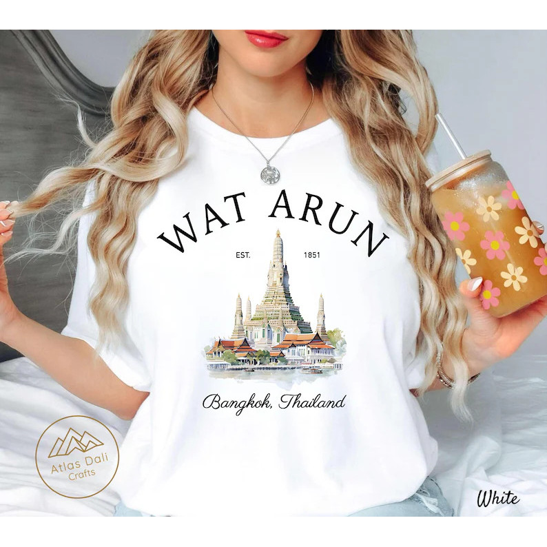 Wat Arun Bankok Thailand T-Shirt, Temple of Dawn Tee, Southeast Asia Travel Souvenir ift, Wat Arun S