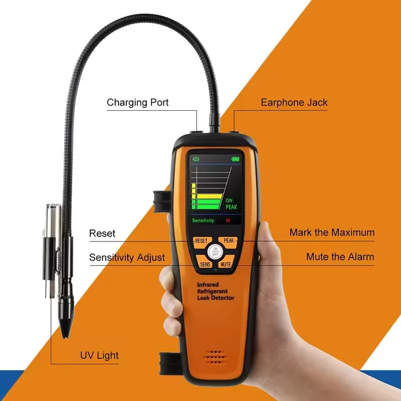 Elitech ILD-200 อินฟราเรด HVAC เครื่องตรวจจับการรั่วไหลของสําหรับสารทําความเย็นเครื่องปรับอากาศและซ่