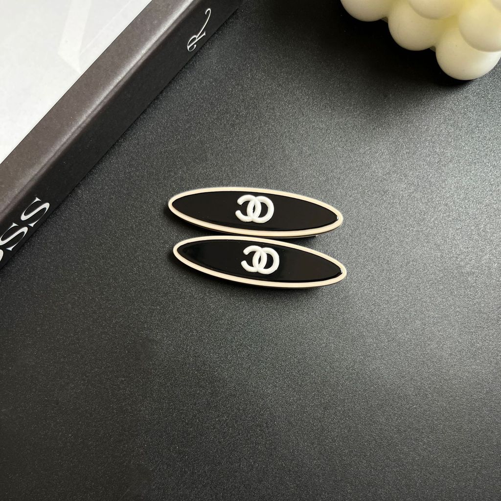 All-Match CC สีดําสีขาวโบว์ Simple Hairpin Hairpin Bangs รูปที่ 4
