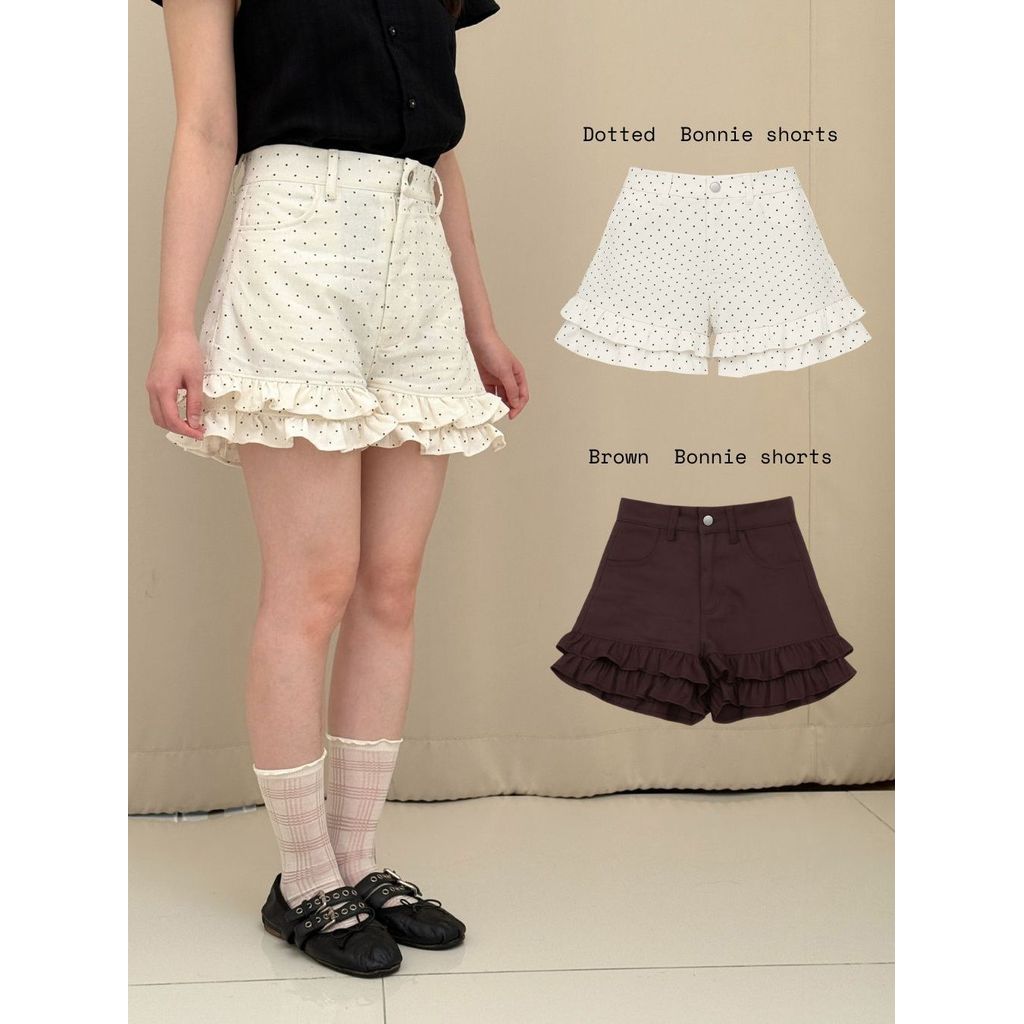 ANNA shorts กางเกงขาสั้นระบายชายสองชั้น | dressylismm
