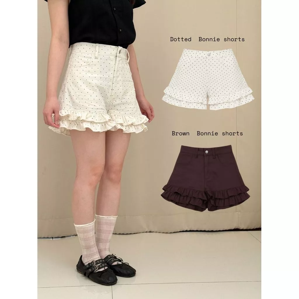 ANNA shorts กางเกงขาสั้นระบายชายสองชั้น | dressylismm