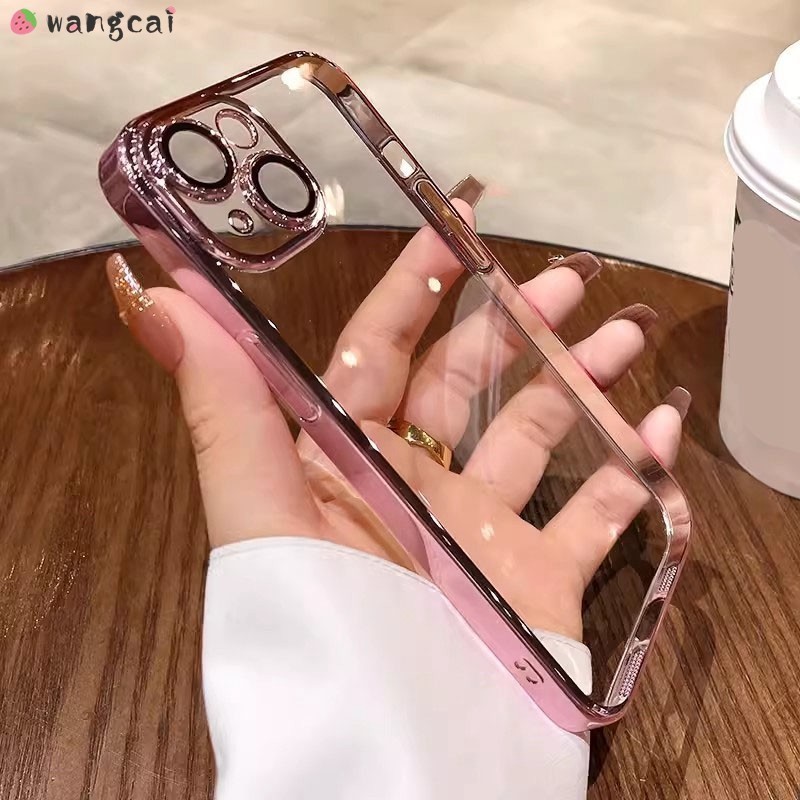 สําหรับ Redmi หมายเหตุ 11 11E 10 Pro Max 11S 10S Lite 10T 4G 5G เคสโทรศัพท์สีชมพู Rose Gold ชุบเงา S