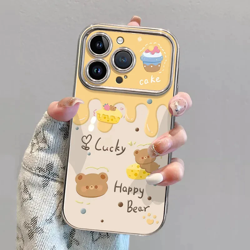 เคสโทรศัพท์ Happy Bear สำหรับ iPhone 15 14plus 13 12pro 7 8 11promax XR xsmax