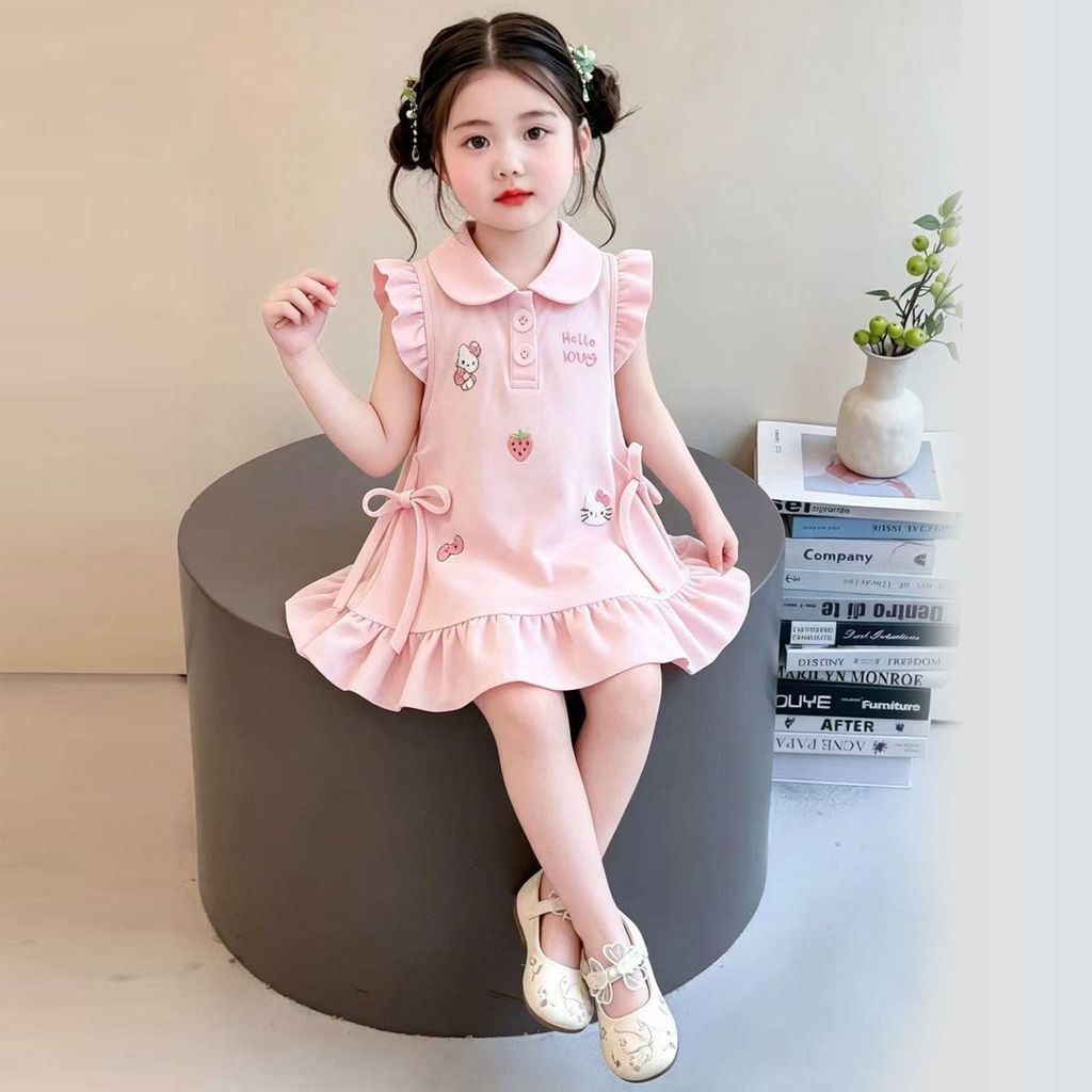 สาวฤดูร้อนโปโลกระโปรง2026สไตล์ใหม่เด็กบางชุดเสื้อกั๊กสาวเด็กซูเปอร์ดีชุดเจ้าหญิง