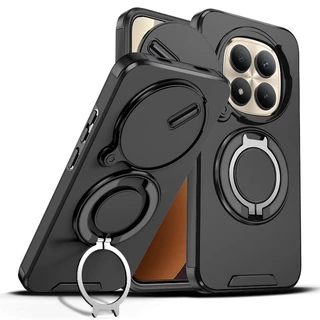 สําหรับ Xiaomi Redmi Note 15 14 Pro Plus 15 Pro+ 14S สไลด์กล้องเลนส์ป้องกันแหวนแม่เหล็กขาตั้งเคสโทรศัพท์เกราะกันกระแทกซิลิโคนแข็ง