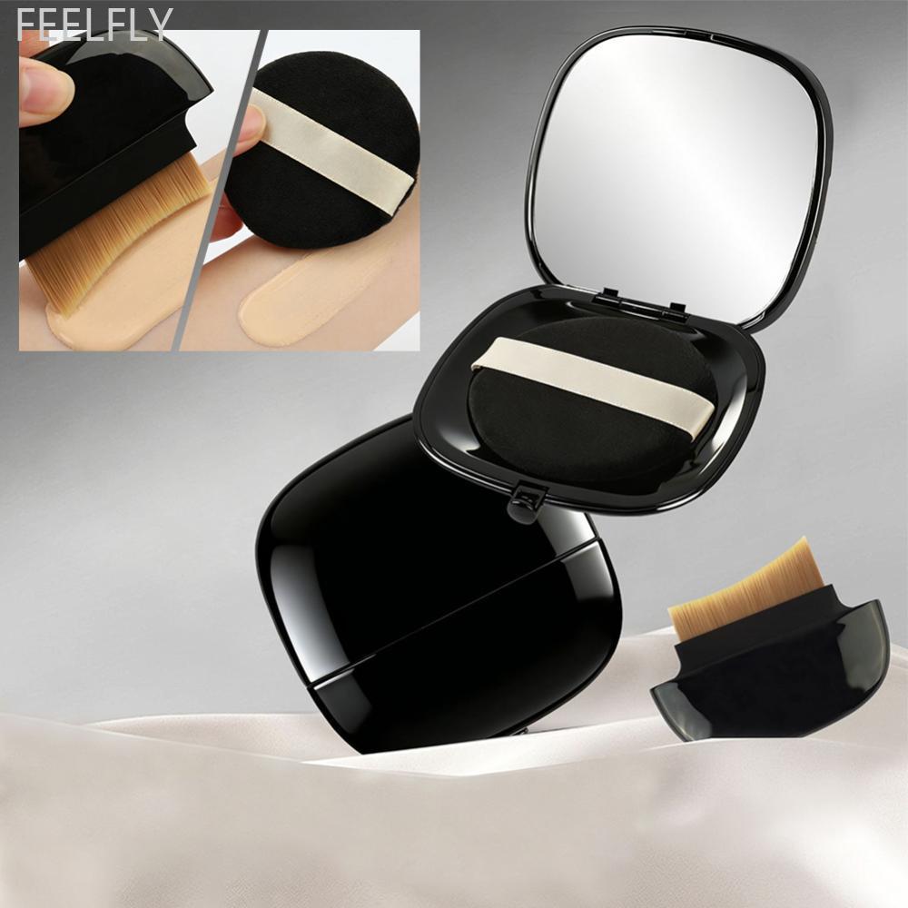 FEELFLY 3-In-1 Foundation Brush and Puff Portable Foundation Brush Low Product Absorption Seamless P