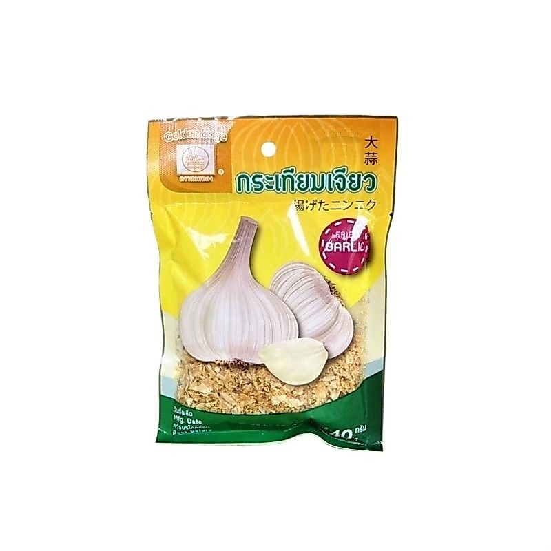 ขอบทอง กระเทียมเจียวน้ำมันถั่วเหลือง อร่อย สะอาด ไม่หืน ใส่ข้าวต้ม ก๋วยเตี๋ยว กระเทียม Kobtong Fried Garlic ขนาด 40 ก.