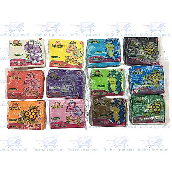 ดินน้ำมันปลอดสารพิษ ขนาด 100g และ 150g ยี่ห้อ KID ART มีให้เลือก 12 สี