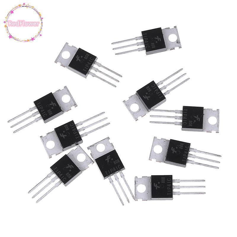 RedFlower 10 ชิ้น TIP41C TIP41 ทรานซิสเตอร์ NPN TO-220 ใหม่และคุณภาพสูง TH