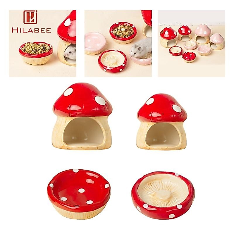 [hilabee] ชามอาหารหนูแฮมสเตอร์เซรามิกเฟอร์นิเจอร์มัลติฟังก์ชั่น Creative Hamster Habitat สําหรับ Ferret สัตว์เล็กเม่น