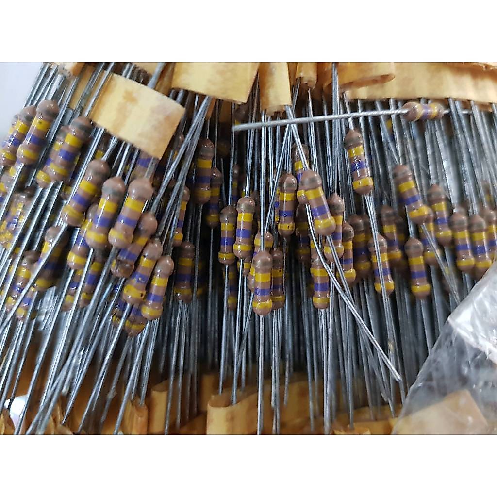 Resistor ตัวต้านทาน Metal Film (แพ็ค 10 ตัว) ค่า 470K Ohm 0.5 Watt ค่าความคลาดเคลื่อน 5%  งานคุณภาพจ