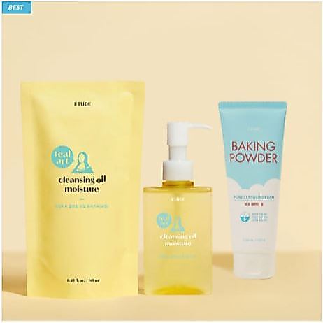 ETUDE NEW Real Art Cleansing Oil Moisture 185ml(+รีฟิล 185ml +bb คลีนซิ่งฟอร์ม160g)/ 185ml(+bb คลีนซ