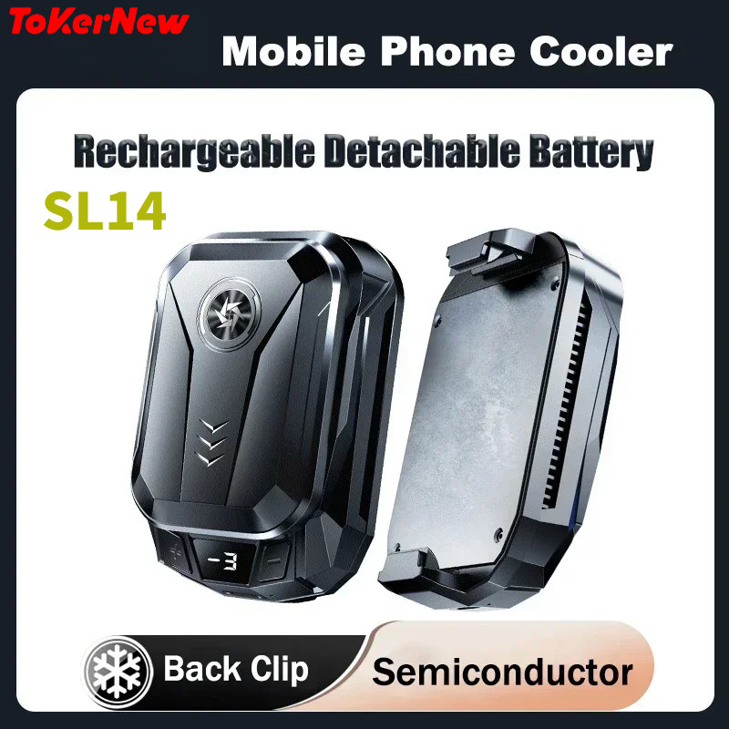 ToKerNew SL14 โทรศัพท์มือถือ Semiconductor Back-clip PUBG เกม Cooler พร้อมแบตเตอรี่ 1500mAh สําหรับ 