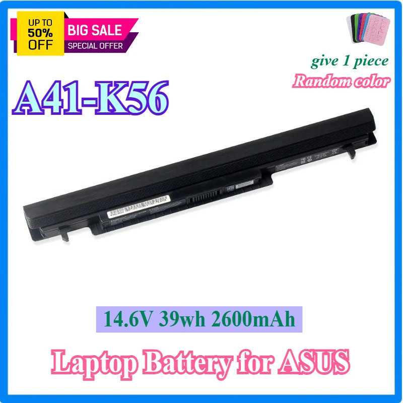แบตเตอรี่แล็ปท็อปคุณภาพสูง A41-K56 สําหรับ ASUS K46 K46C K46CA K46CM K56 K56CA K56CM S46C S56C R505C