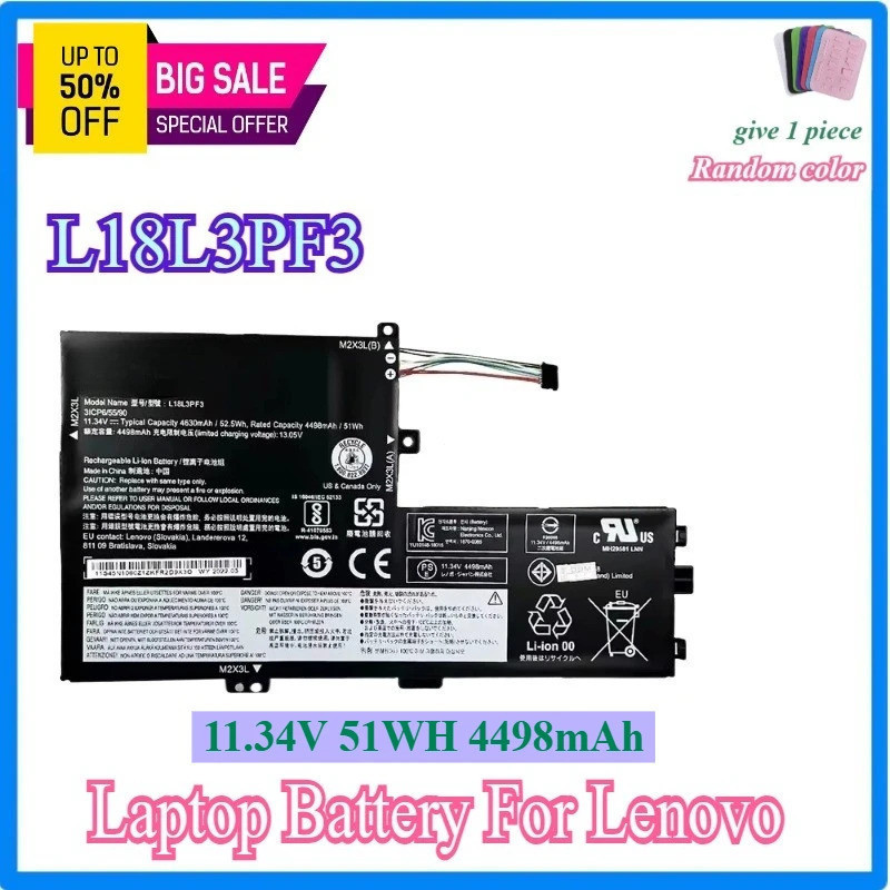 L18L3PF3 แบตเตอรี่แล็ปท็อปสําหรับ Lenovo IdeaPad S340 S340-14API/14IIL/14IML/14IWL,S340-15API/15IIL/