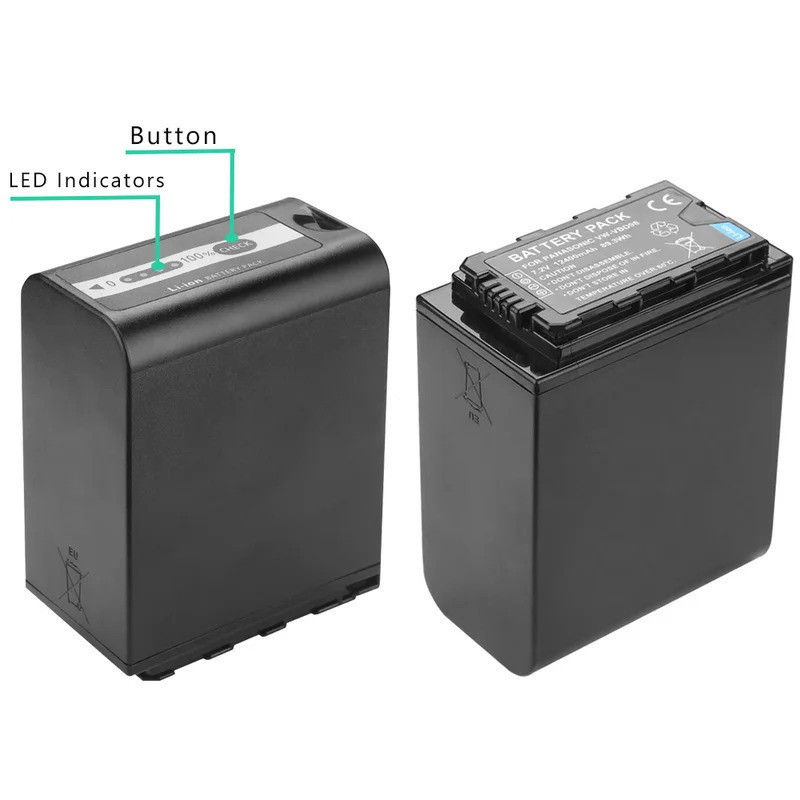 12400mAh VW-VBD98 AG-VBR118 แบตเตอรี่สําหรับ Panasonic AG-3DA1 AC8 DVX200 HPX250 HPX255 HVX201 AJ-PC