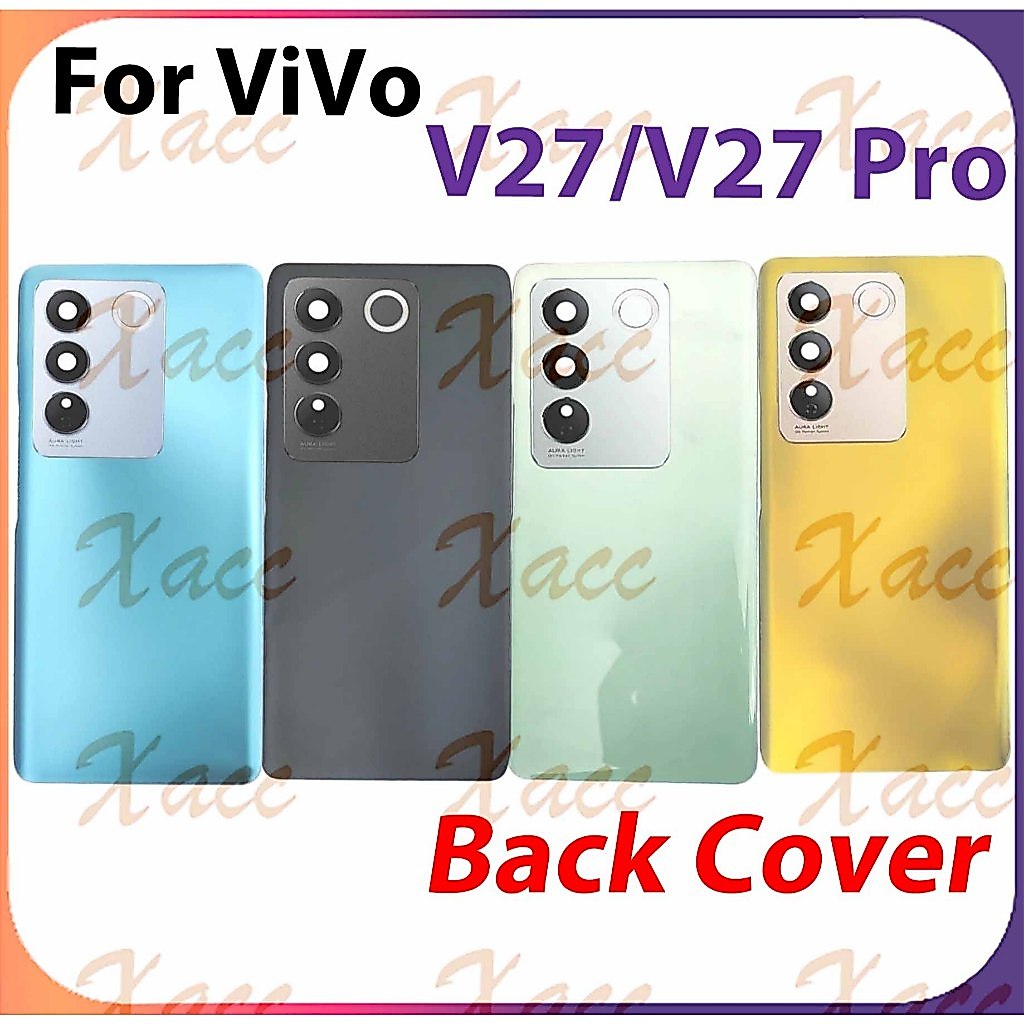 สําหรับ VIVO V27 / V27 Pro V2230 V2231 V2246 ฝาหลังแบตเตอรี่ชุดกรอบกลางปุ่มเลนส์กล้องกรอบ LCD กรอบด้านหน้าโทรศัพท์เปลี่ยนการติดตั้ง