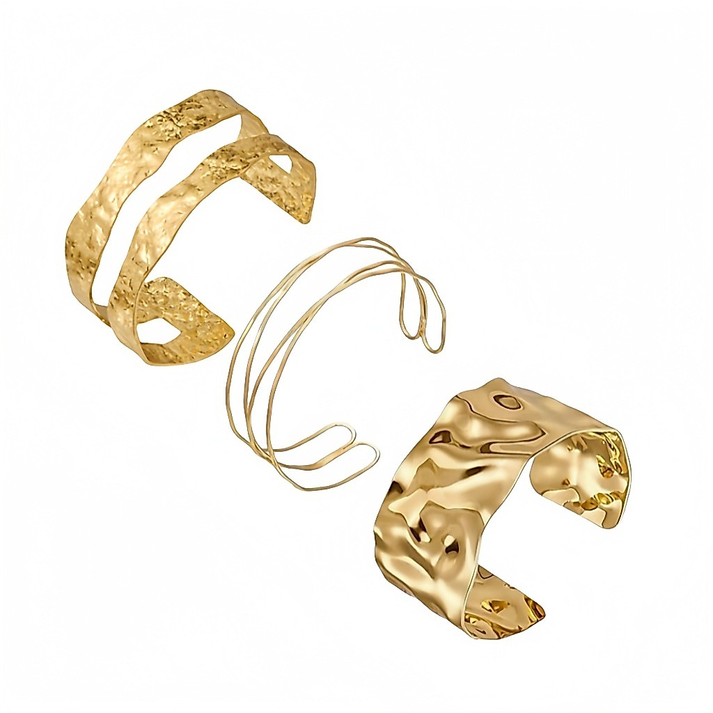 Bracelet Set - GD-04 - พร้อมส่ง กำไล 3 ชิ้น กำไลแฟชั่น โลหะเคลือบสี