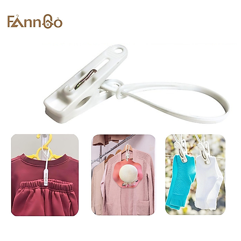 FannGo คลิปหนีบผ้ากันลื่นอเนกประสงค์,คลิปหนีบไม้แขวนเสื้อแบบด้ามจับแข็งแรง,ตัวจัดระเบียบประหยัดพื้นที่สําหรับซักรีด,ตู้เสื้อผ้า,ถุงเท้า,การเดินทางและตาก