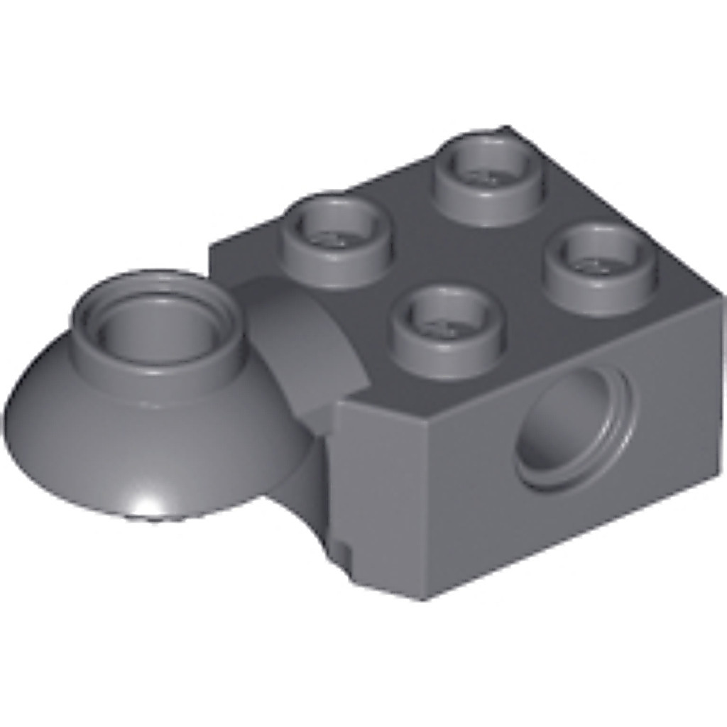 Brick2cube Part - Technic, Brick Modified 2 x 2 with Pin Hole and Rotation Joint Ball Half Horizontal - 48170