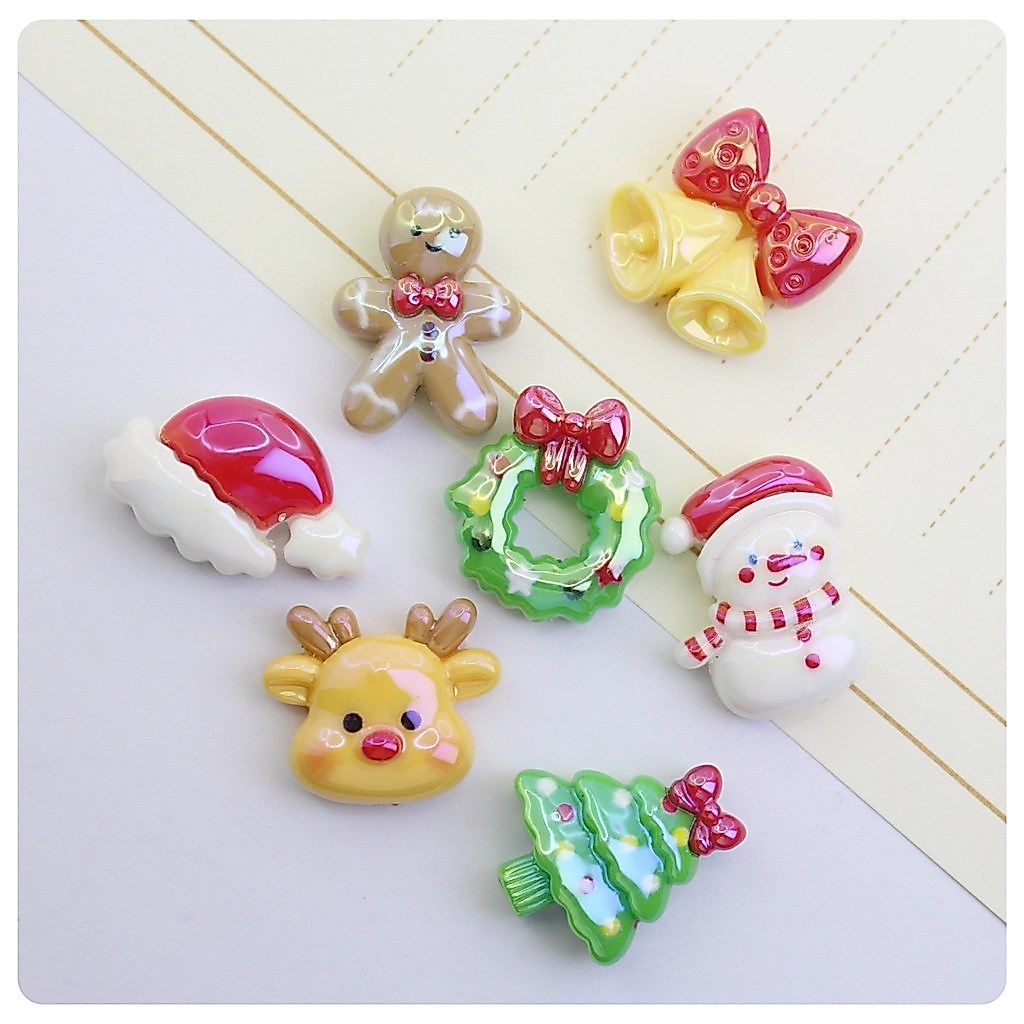 คริสต์มาส Carnival Night รูแนวตั้ง UV Electroplating ลูกปัดหลวม DIY Headdress Hairpin โทรศัพท์มือถือพวงกุญแจเครื่องประดับอุปกรณ์เสริม