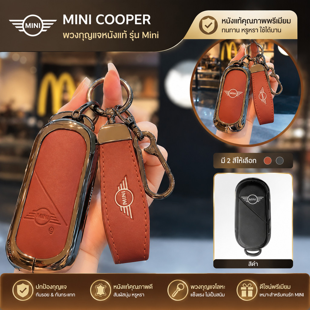 เหมาะสําหรับ BMW MINI Key Case COOPER S/JCW MINI ACEMAN รถ JCW ACEMAN Buckle RKXC กระเป๋า.