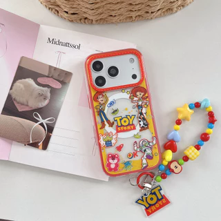 Anime Magnetic Chain Stand Full Cover Case สําหรับ iPhone 14/15/16/17 Pro Max, ผู้หญิงการ์ตูน Shell