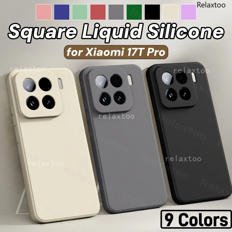 เคสซิลิโคน สีพื้น เคสโทรศัพท์ สําหรับ Xiaomi 17T Pro 17TPro Xiaomi17TPro 5G ขอบตรงซิลิโคนเหลว เคสกันกระแทก