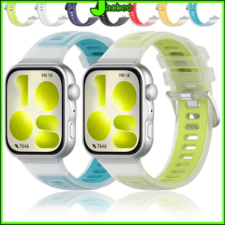สายรัดกีฬาซิลิโคน for Huawei Fit 5/5 Pro/4/4 Pro/3 สายยางเปลี่ยนปรับได้โปร่งใส สายรัดสีเจลลี่กันน้ำ