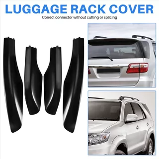 4 ชิ้นสีดํา ABS แร็คหลังคา Rail End Cap Protector ฝาครอบเชลล์หลังการขายเปลี่ยนใช้งานร่วมกับ Toyota Fortuner 2004-2014