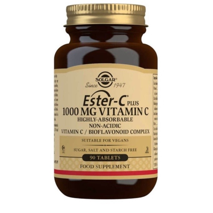 SOLGAR ESTER-C® พลัส 1000 MG VITAMIN C 90 เม็ด (ESTER-C® ASCORBATE COMPLEX)