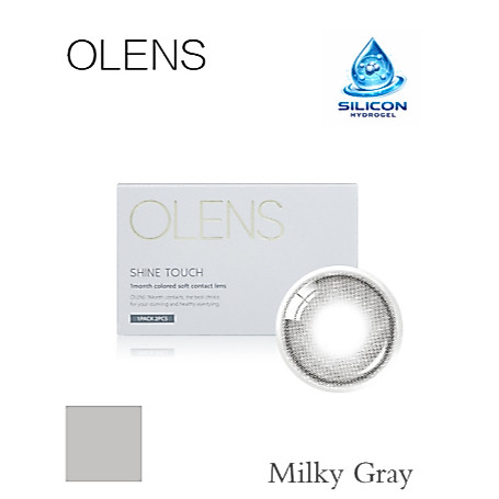 OLENS SHINE TOUCH MILKY สีเทา 1 เดือน 2P คอนแทคเลนส์