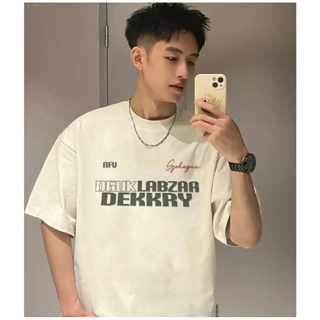 High Street oversize Street Wear ครึ่งแขน