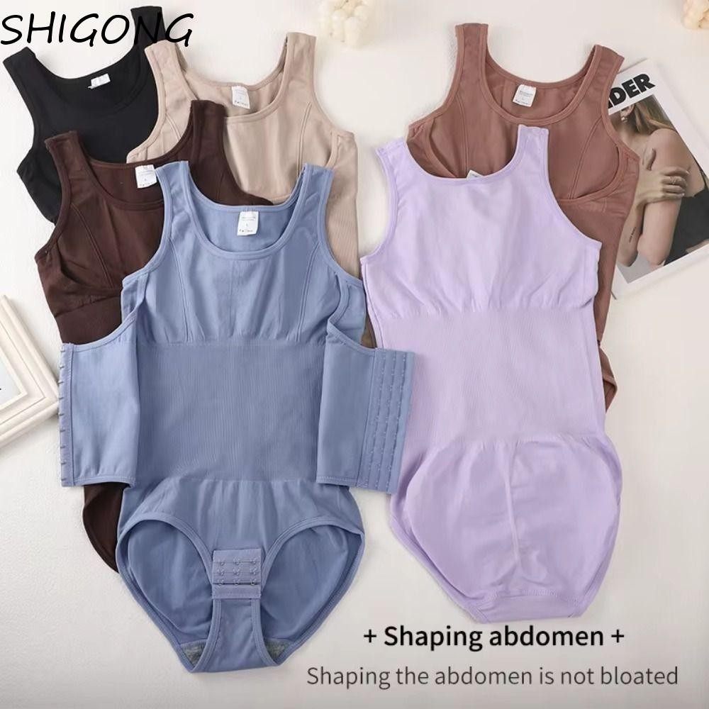 SHIGONG บอดี้สูทสำหรับผู้หญิง มัลติรัวหooks.high compression ลดหน้าท้องและยกสะโพก ออกแบบมาเพื่อความสะดวกสบายไร้รอยย่น