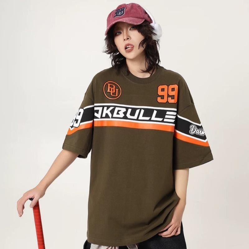 ⚡ProMan⚡แขนสั้นวินเทจผู้ชาย  รุ่นเดียวกันทั้งชายและหญิง  พิมพ์ลาย  oversize  เสื้อฮิปฮอป ราคา ถูกที่สุด ดีลบีเคเค แกลเลอรีภาพที่ 3