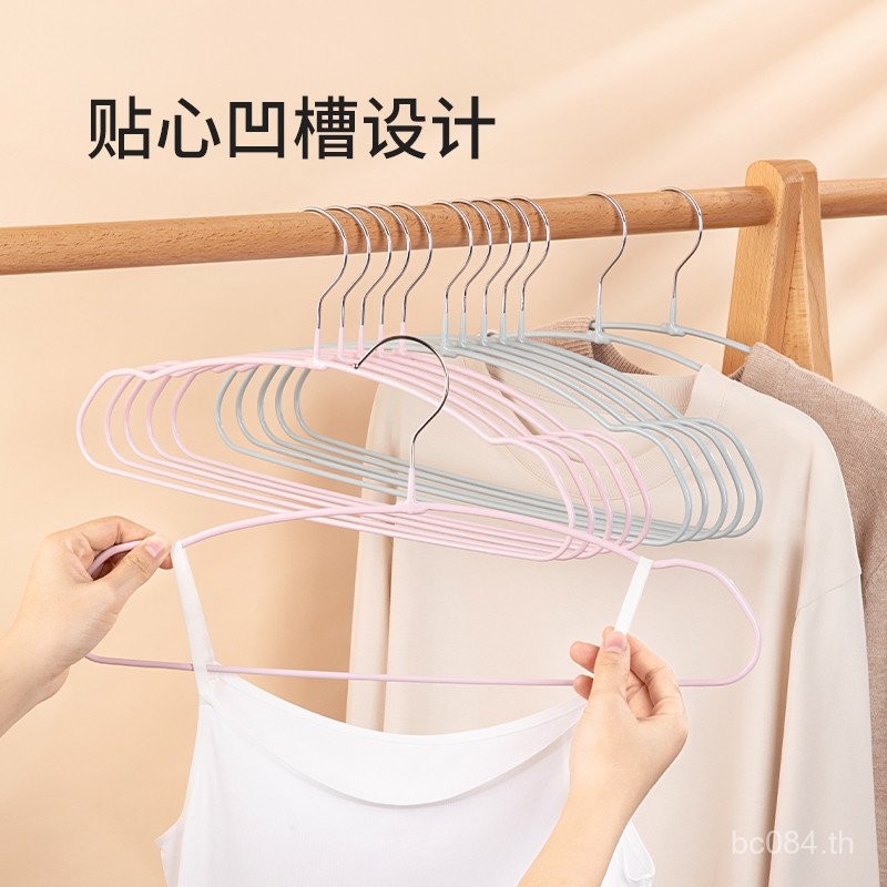 Non-Marking Storage ไม้แขวนเสื้อโลหะ Anti-Slip ในครัวเรือนราวตากผ้าห้องนอน Success Hanger Dipping Go