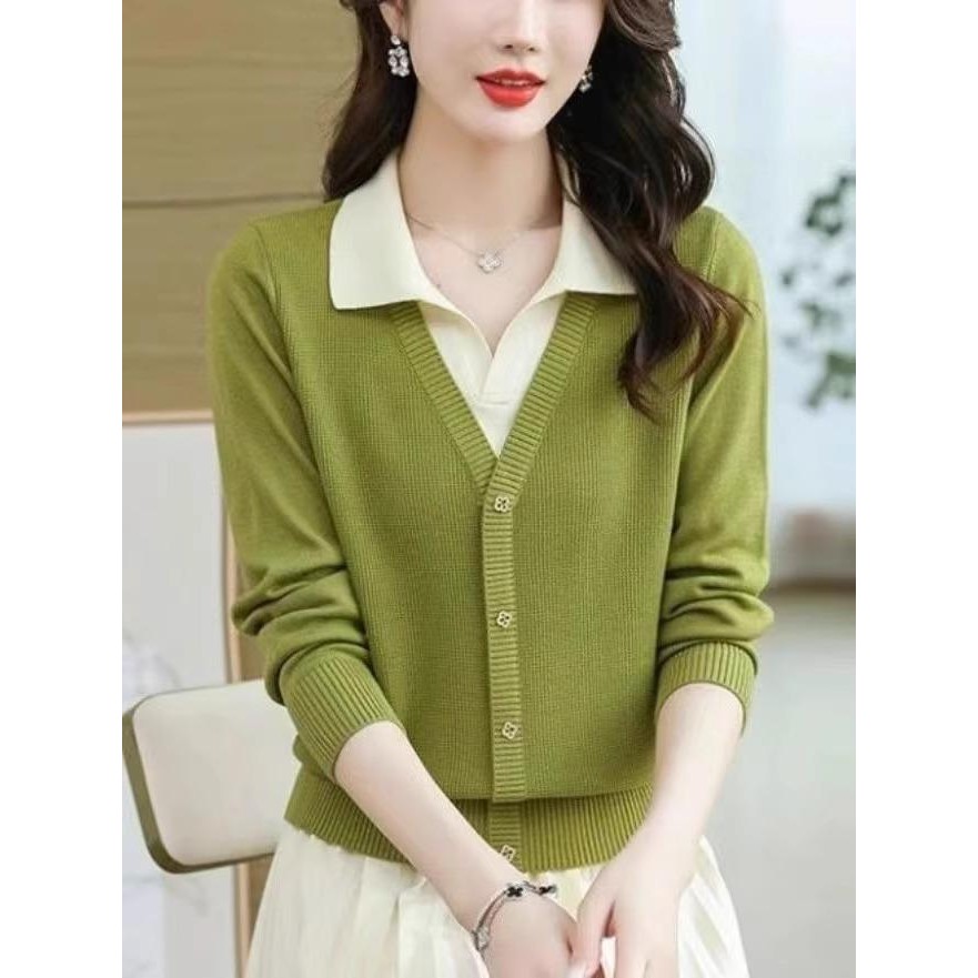 เสื้อ sweater sculptor sweater เสื้อแขนยาวสไตล์ใบไม้ร่วง แบบหลวม สำหรับสวมใส่ภายใน