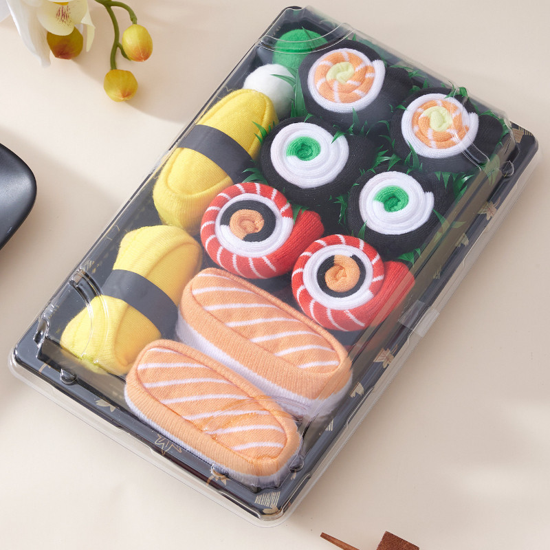 5คู่/1คู่ตลกซูชิถุงเท้าเป็นมิตรกับผิวแถบยาวถุงเท้าชุดของขวัญฮาโลวีน - รูปที่ 4