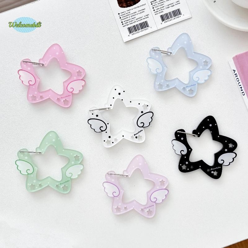 [WLB-t] น่ารัก INS สไตล์ Star Carabiner DIY พวงกุญแจกระเป๋า Charm กระเป๋าเป้สะพายหลังจี้คู่มือแพคเกจอะคริลิคพวงกุญแจตกแต่งใหม่