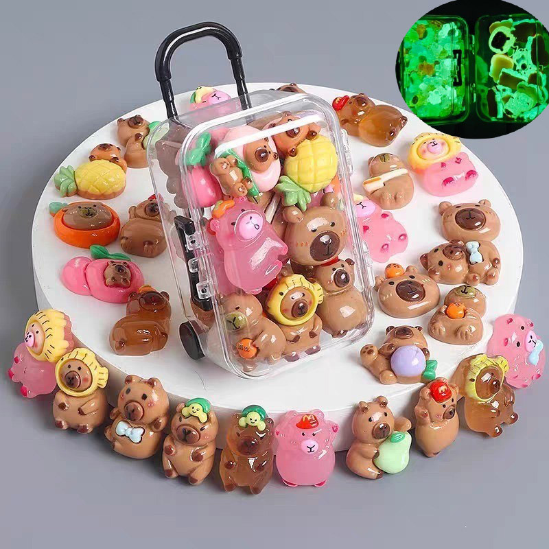 19 ชิ้น/กล่อง Luminous การ์ตูนสัตว์เครื่องประดับกระเป๋าเดินทางตกแต่งตุ๊กตาน่ารักอุปกรณ์เสริม Decompression ของเล่น & ของขวัญสําหรับเด็ก